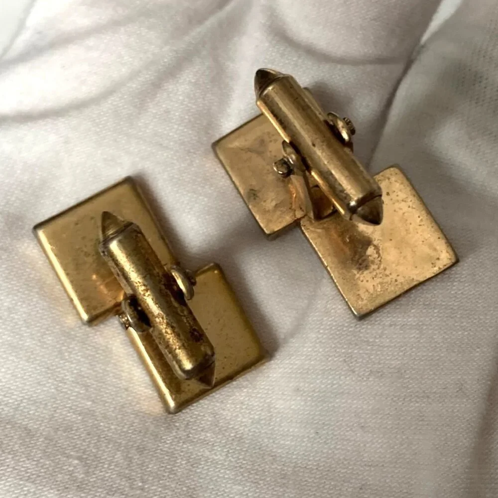 Vintage Mens Cufflinks Tie Clips Lot Gold Silver Tone Mixed Designs Mid Century